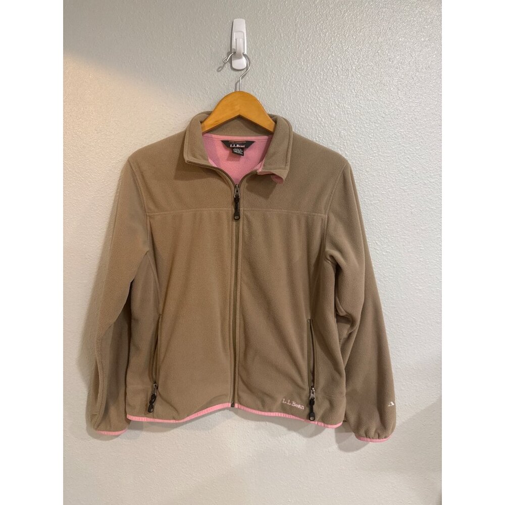 L.L. Bean Women's Fleece‎ Jacket Tan Full-Zip Size Sm Polartec Cozy Winter